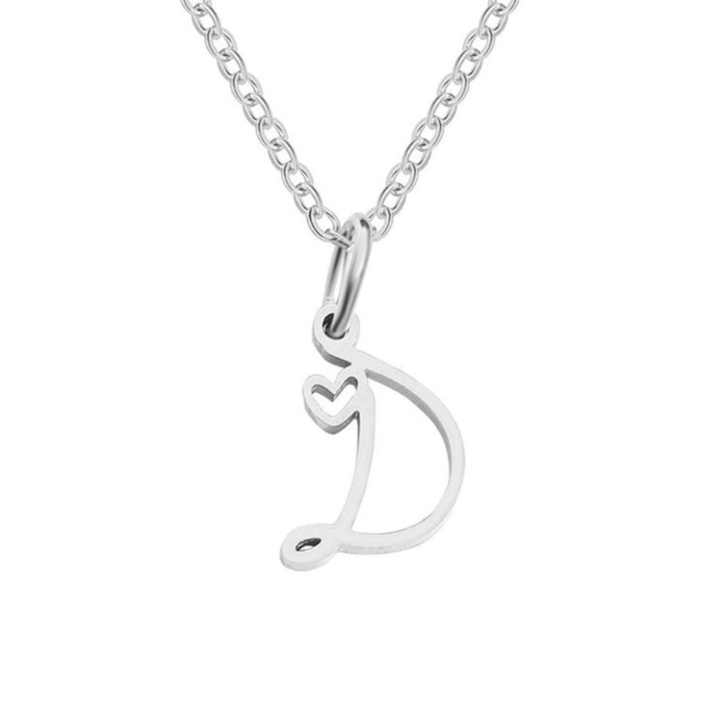 Letter Necklace with Heart Detail