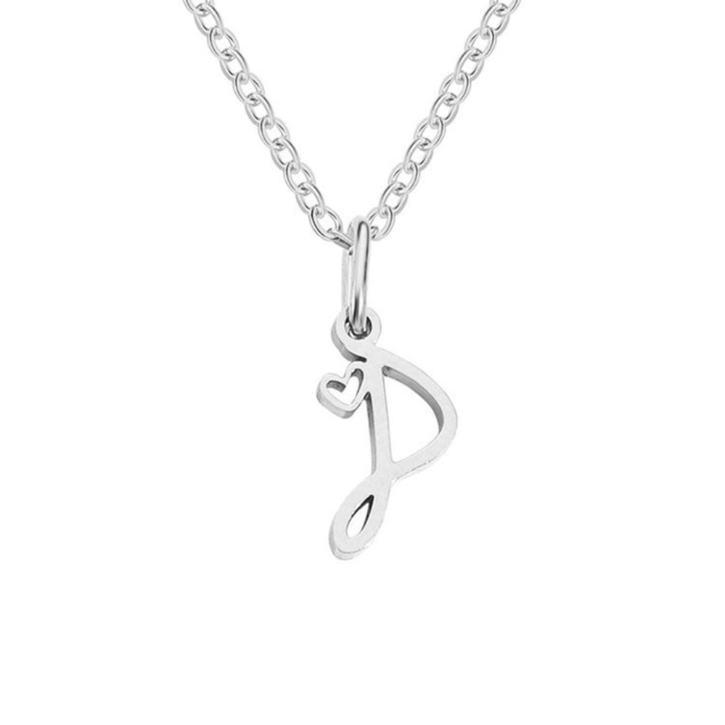 Letter Necklace with Heart Detail