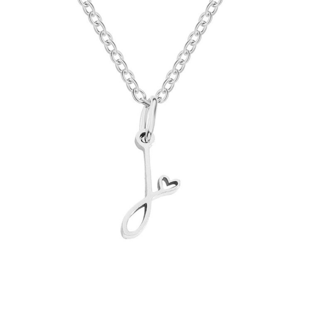 Letter Necklace with Heart Detail