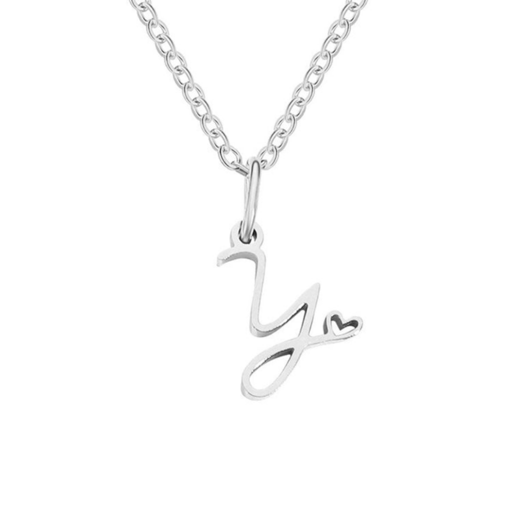 Letter Necklace with Heart Detail
