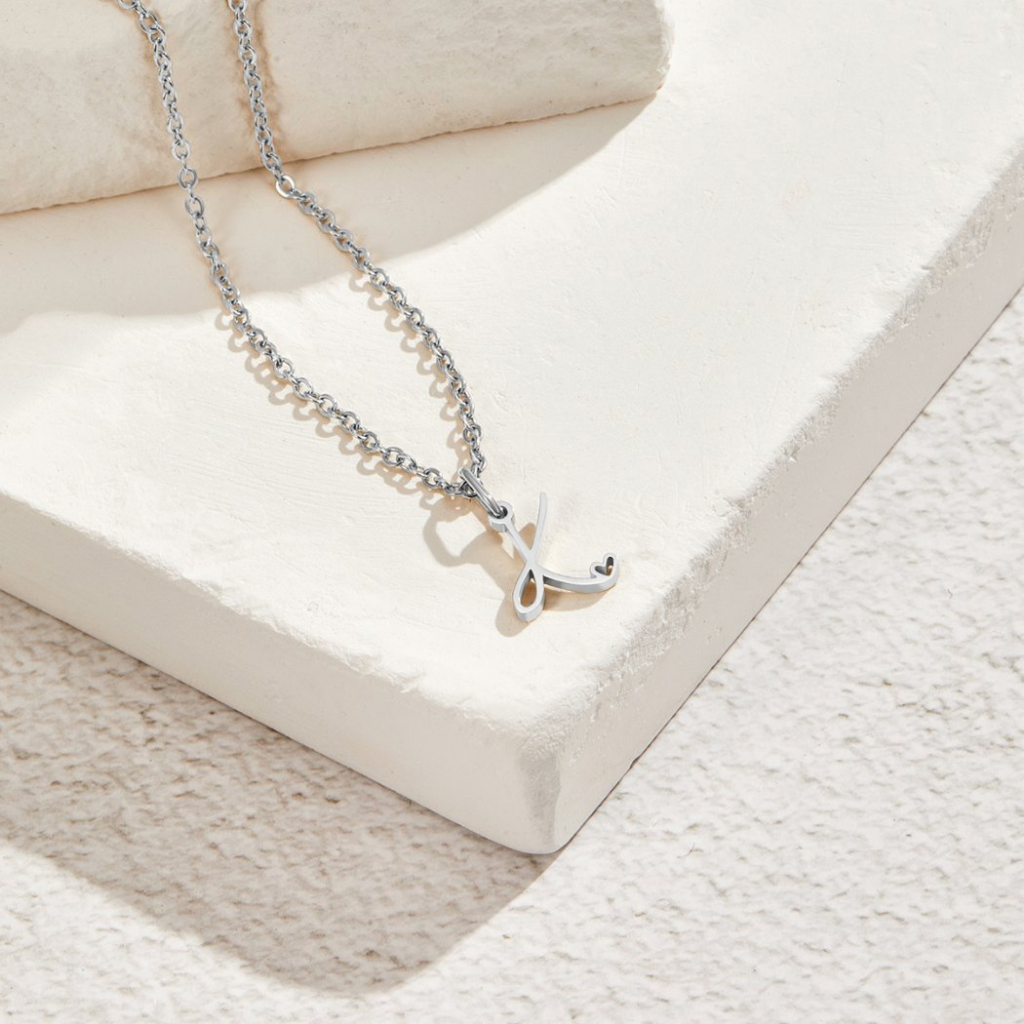 Letter Necklace with Heart Detail