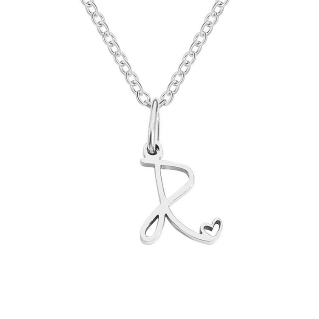 Letter Necklace with Heart Detail