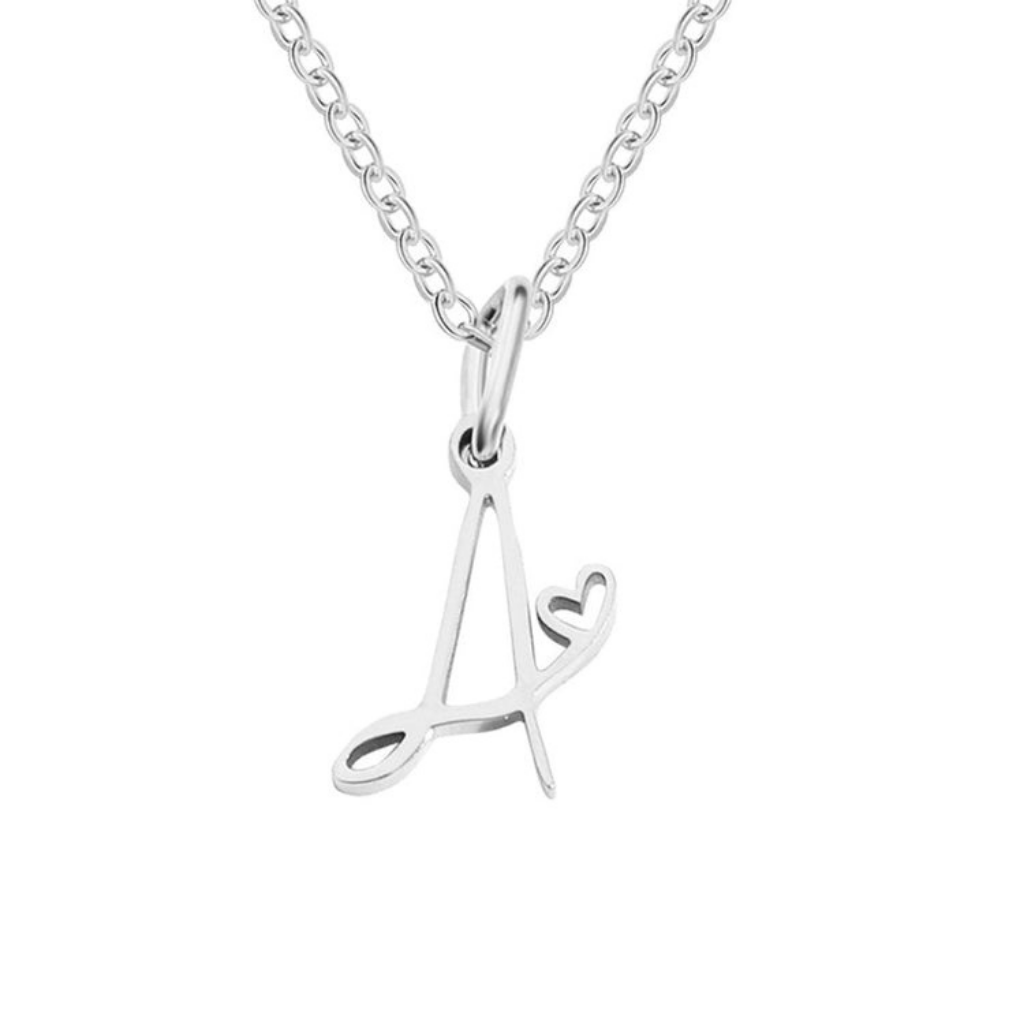 Letter Necklace with Heart Detail