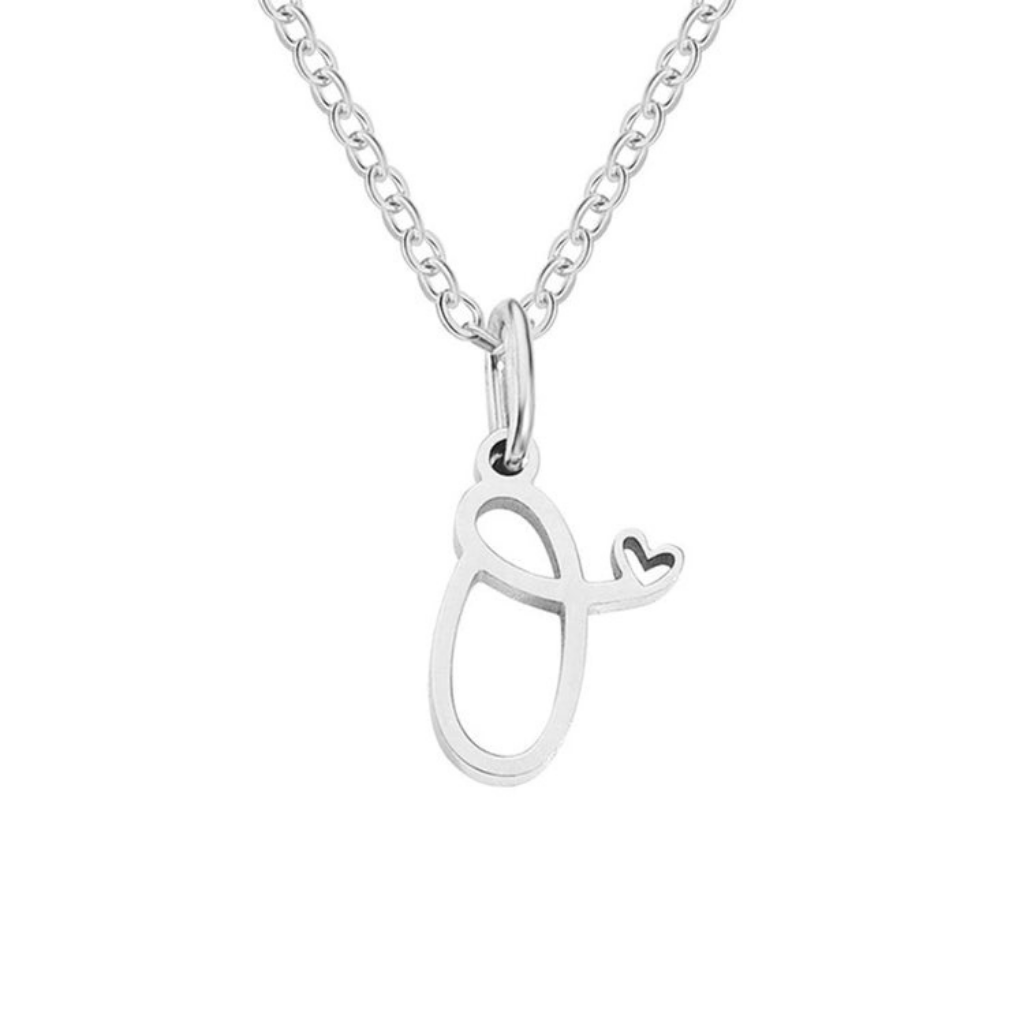 Letter Necklace with Heart Detail