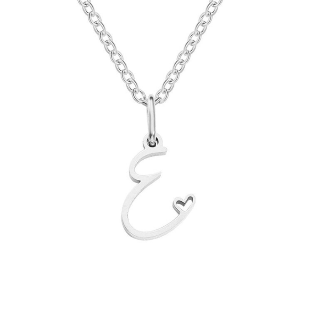 Letter Necklace with Heart Detail