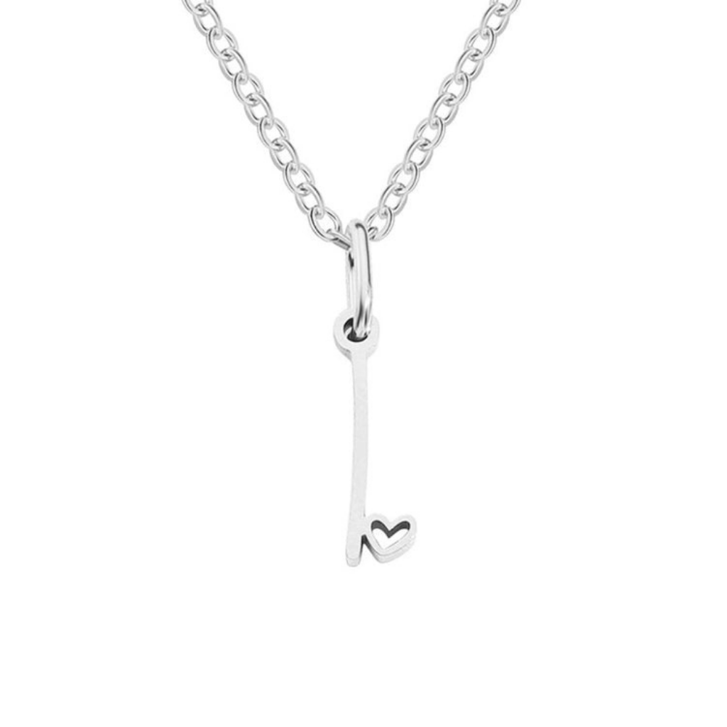 Letter Necklace with Heart Detail