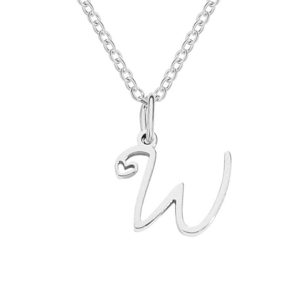Letter Necklace with Heart Detail