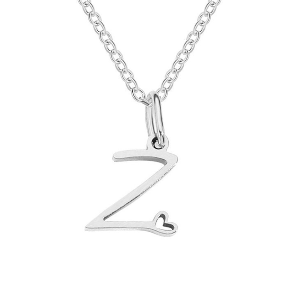 Letter Necklace with Heart Detail