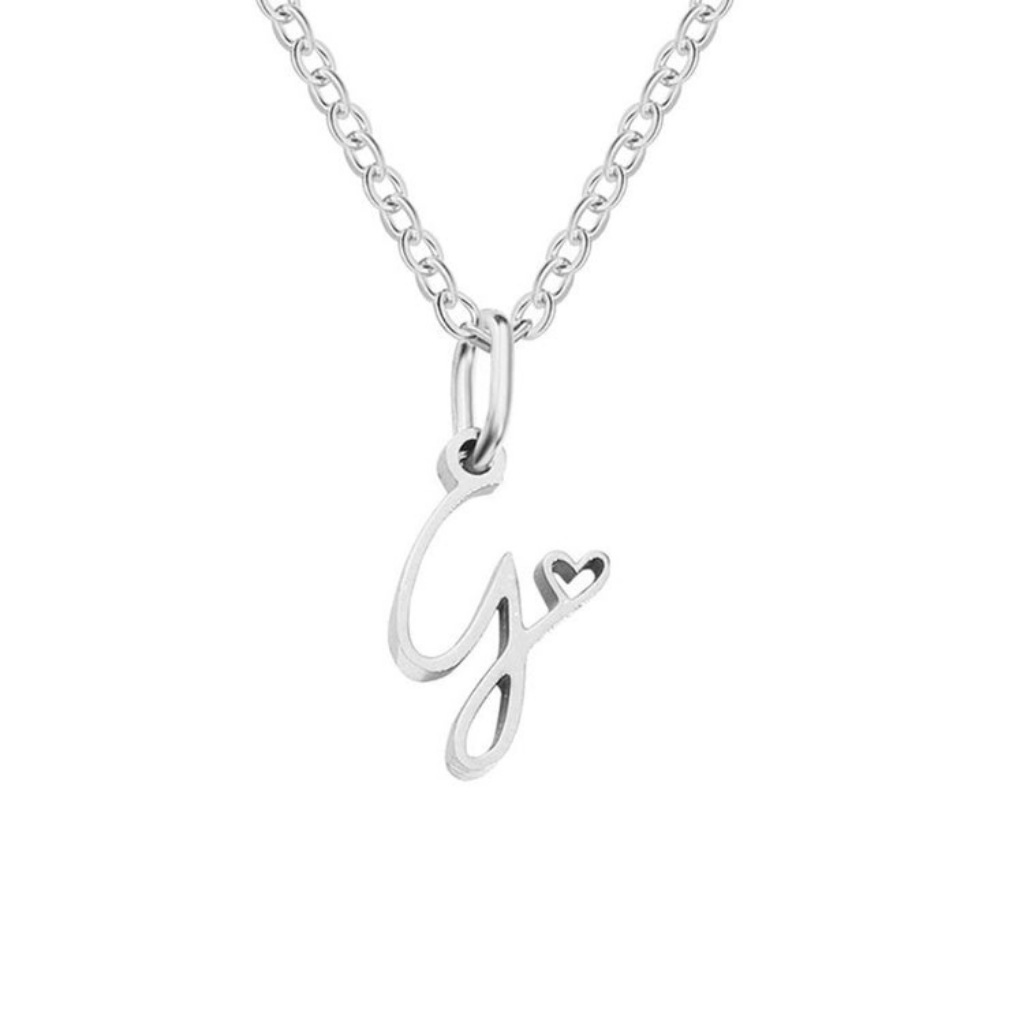 Letter Necklace with Heart Detail