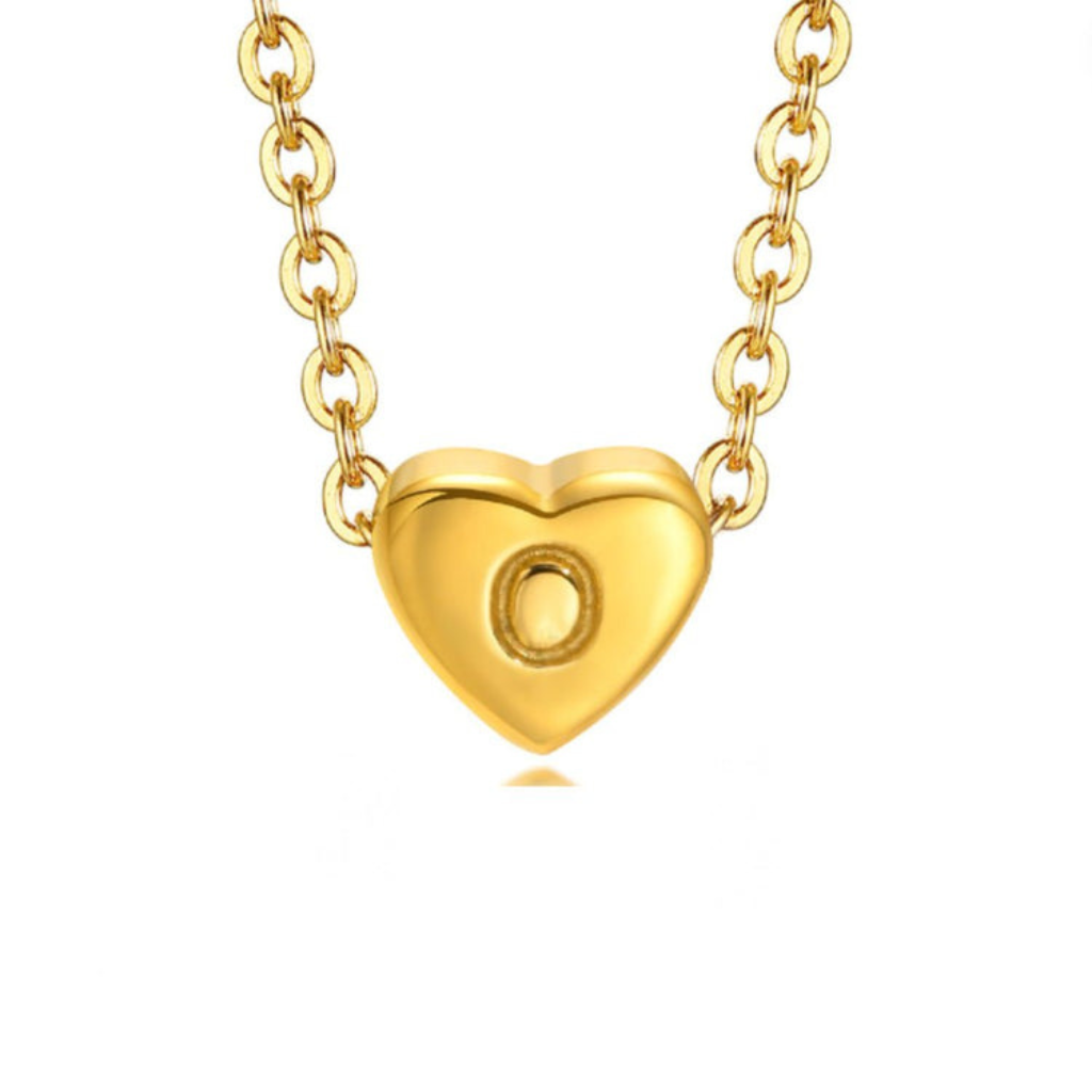 Heart Necklace with Letter Pendant
