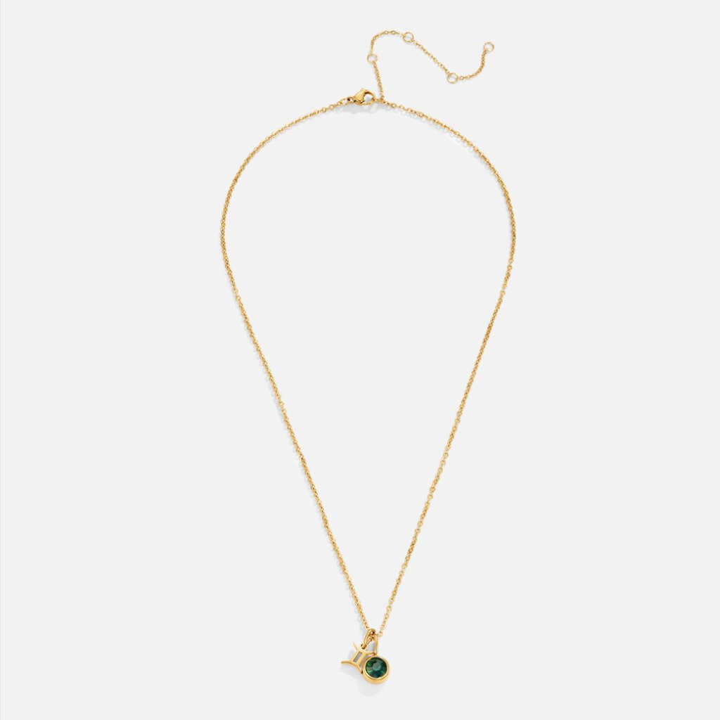 Zodiac Necklace with Birthstone Charm