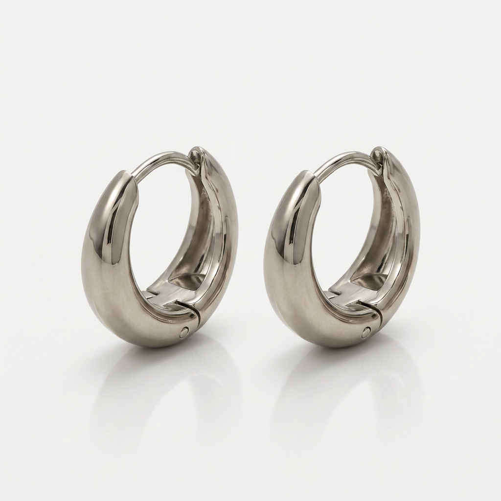 Chunky Hoop Earrings with Rounded Form