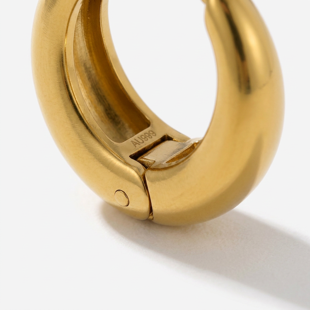 Chunky Hoop Earrings with Rounded Form