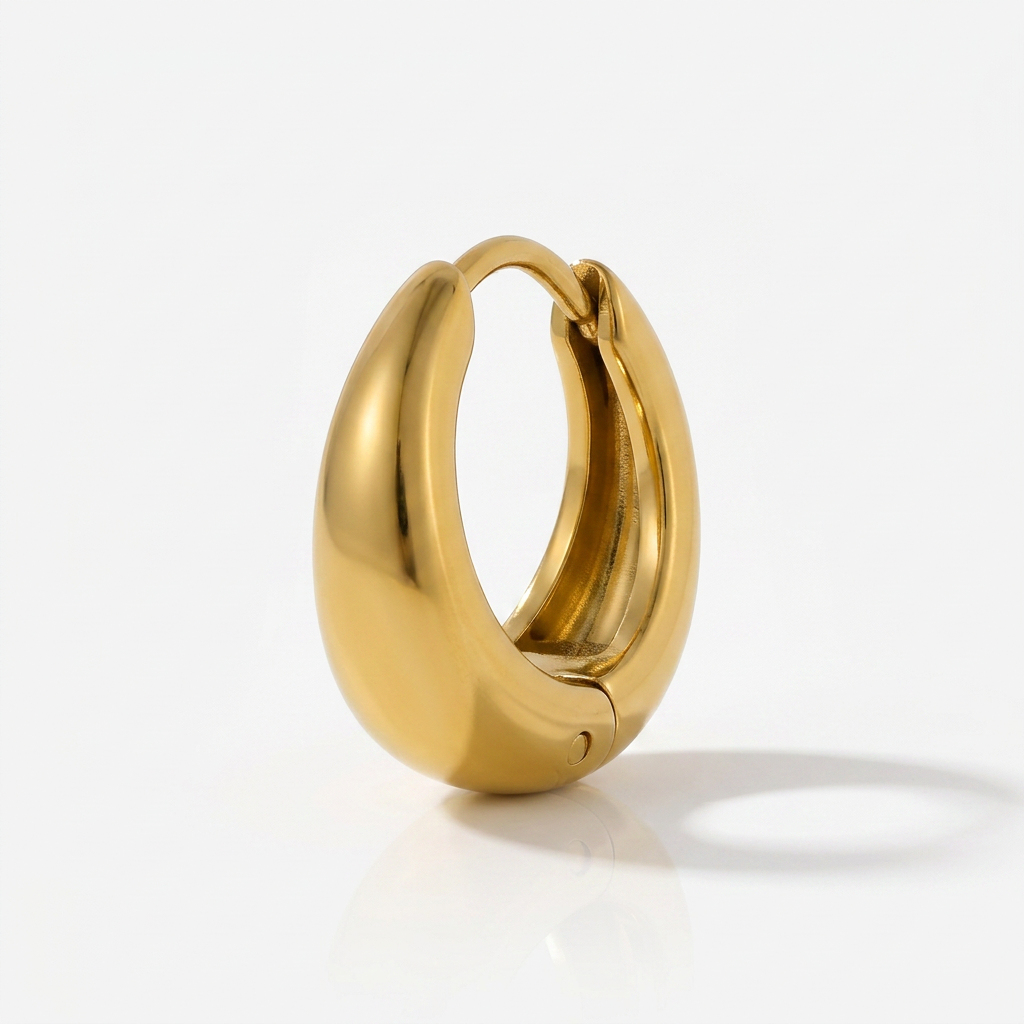 Chunky Hoop Earrings with Rounded Form