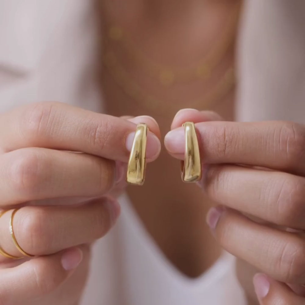 Chunky Hoop Earrings with Rounded Form