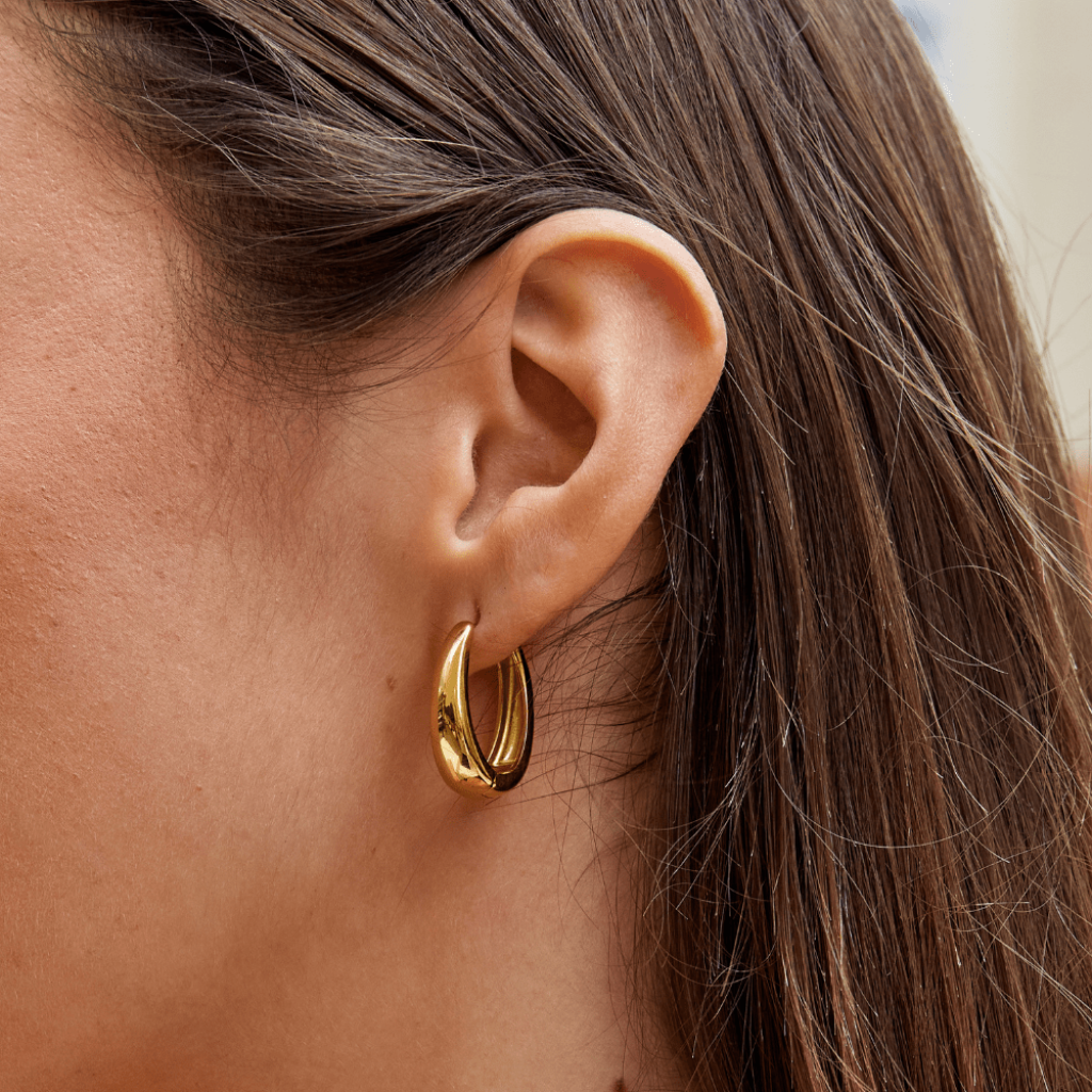 Chunky Hoop Earrings with Rounded Form