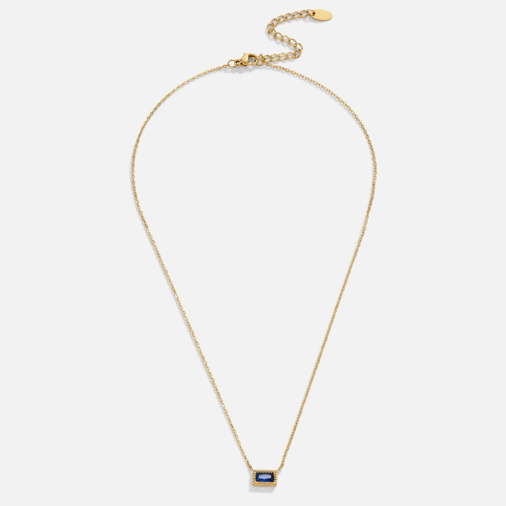 Birthstone Necklace with Baguette Crystal