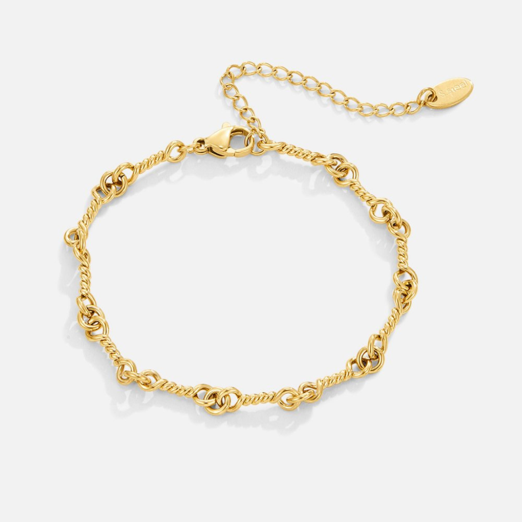 Figaro Style Chain Bracelet with Knot Links