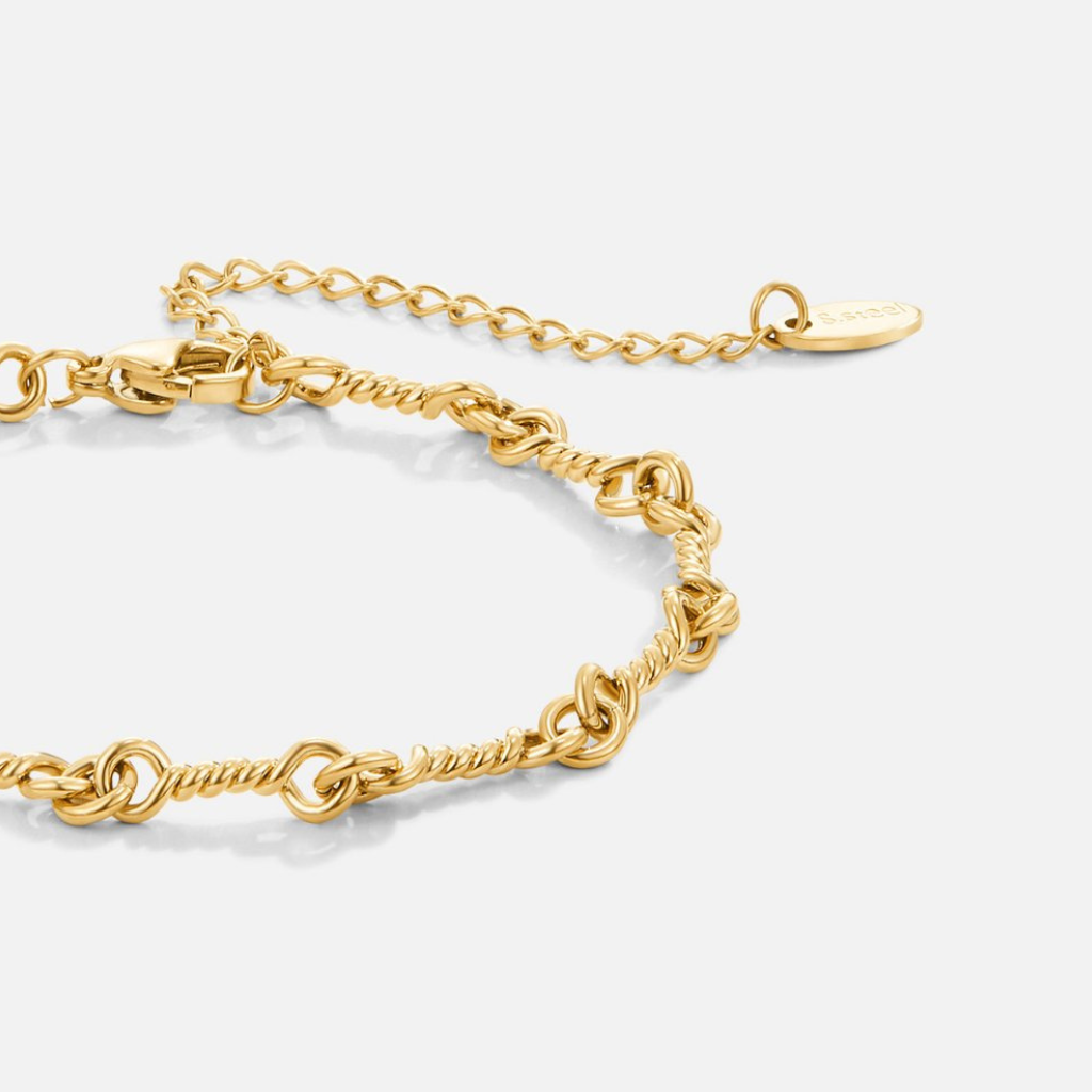 Figaro Style Chain Bracelet with Knot Links