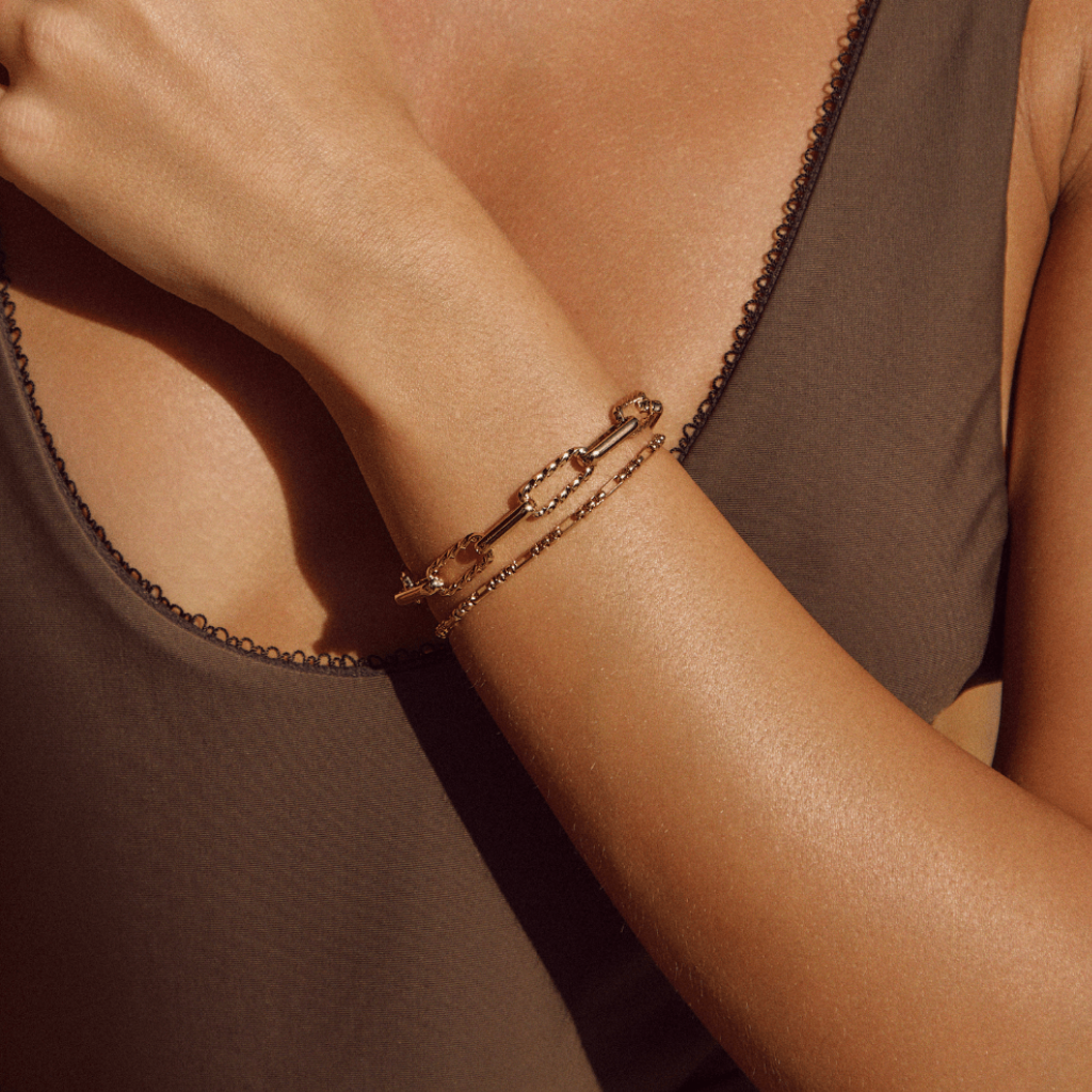 Jihan Chunky Chain Bracelet with Mixed Links