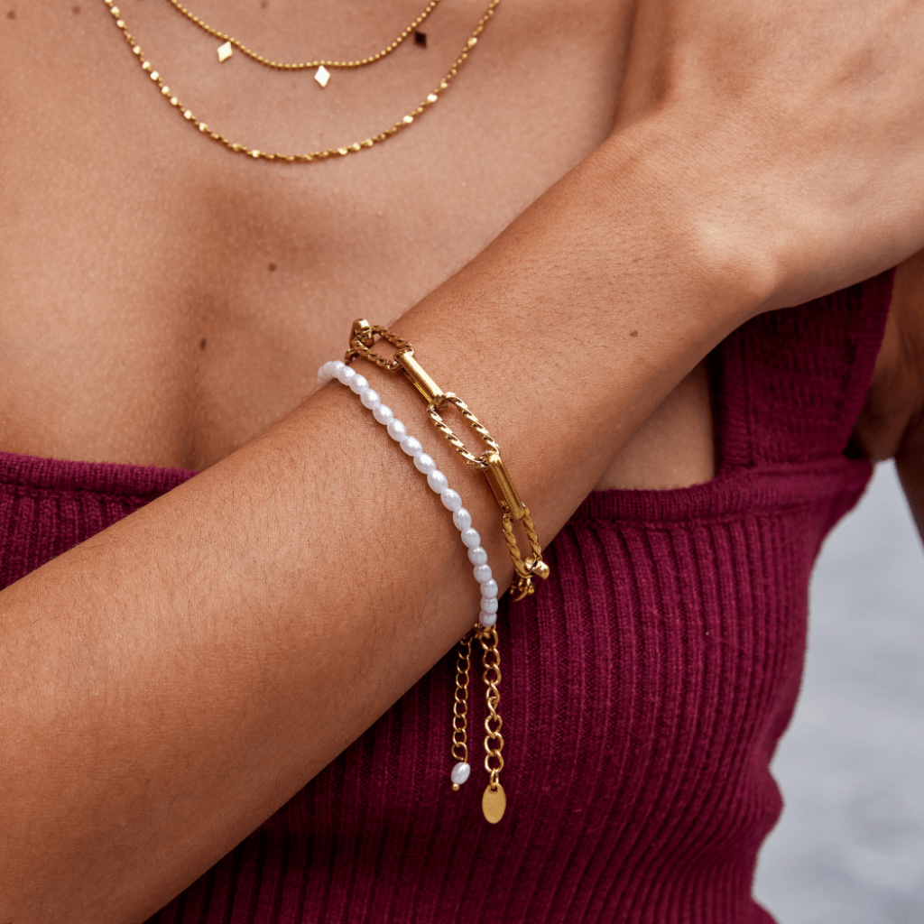 Jihan Chunky Chain Bracelet with Mixed Links