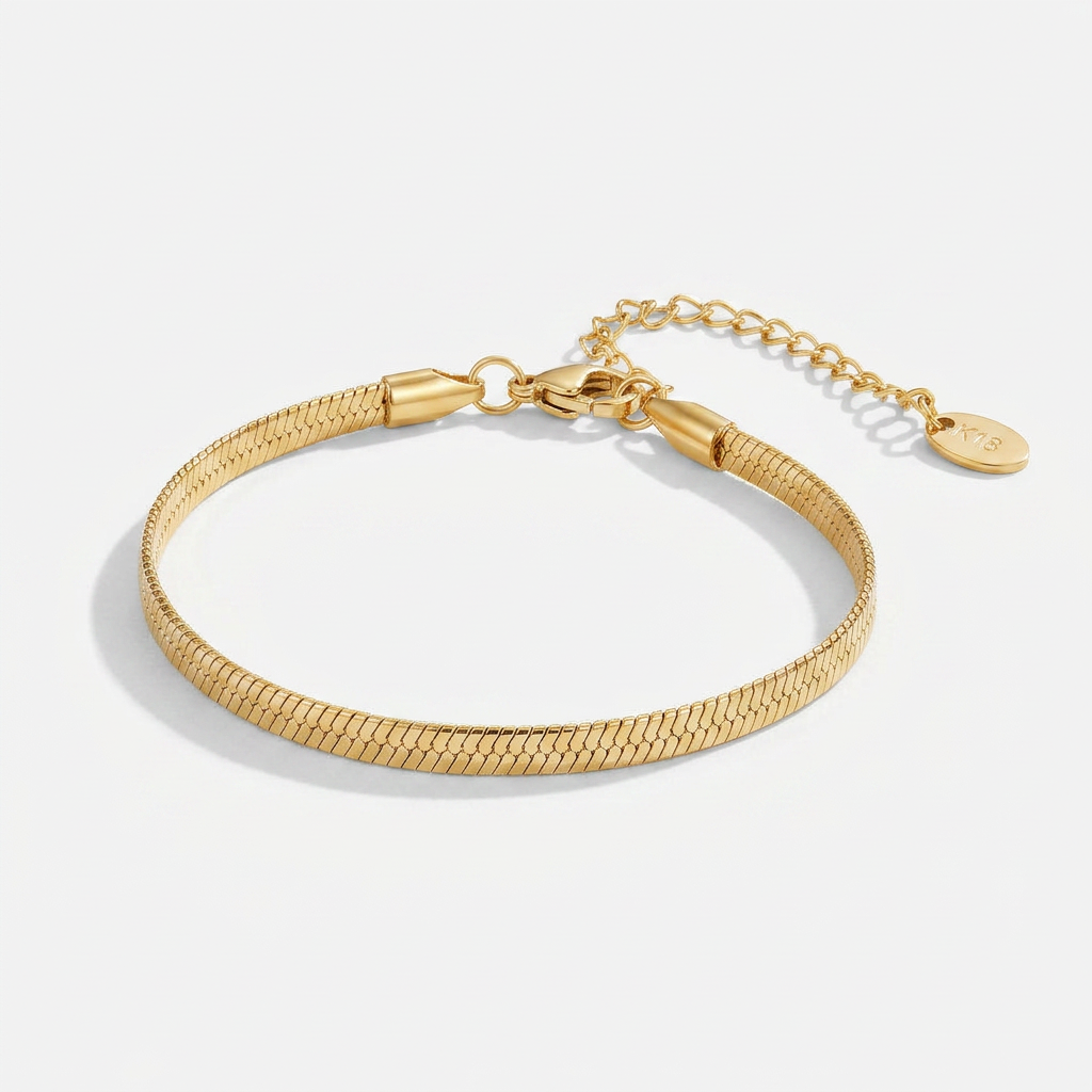 Slim Snake Chain Bracelet with Smooth Finish