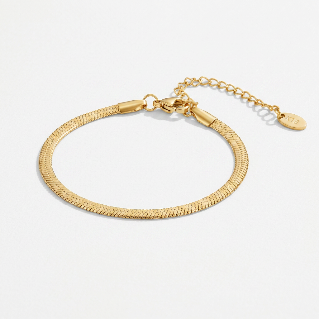 Slim Snake Chain Bracelet with Smooth Finish