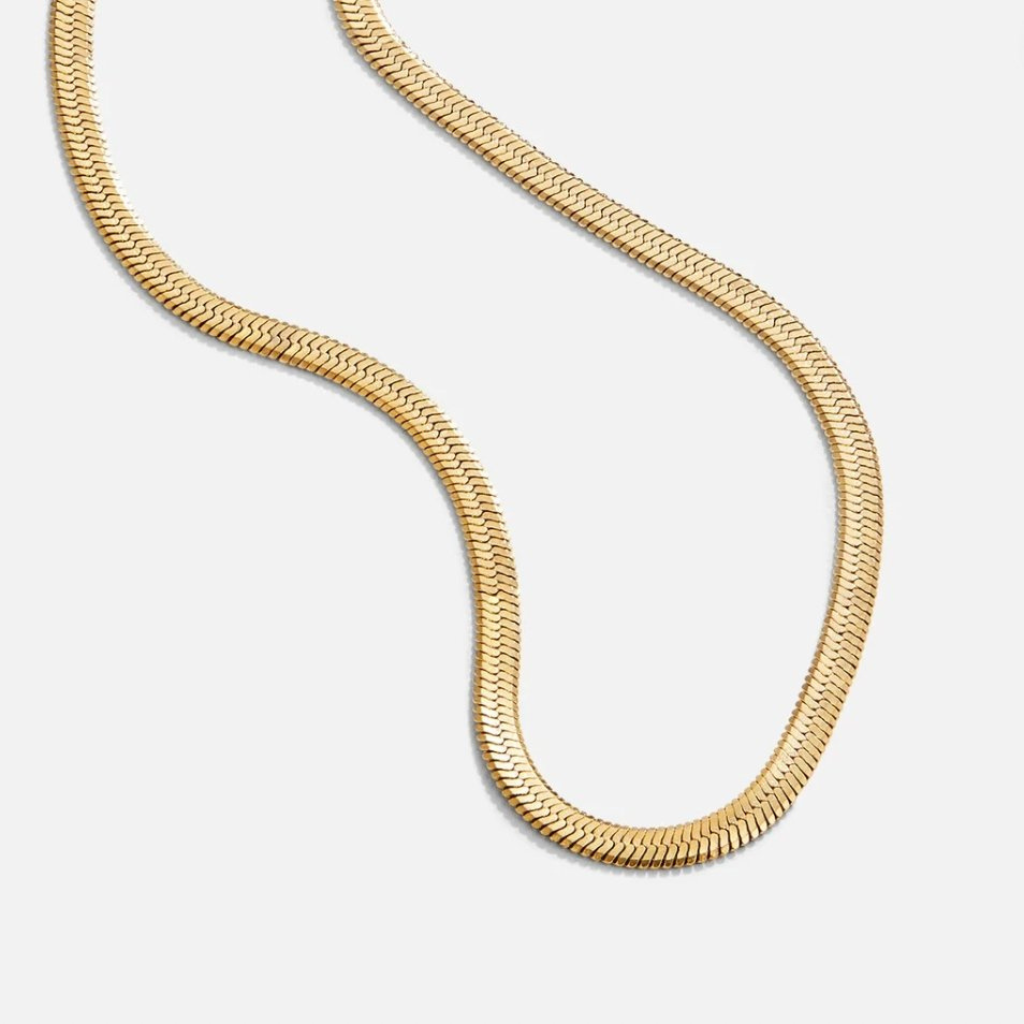 Gold Snake Chain Necklace with Sleek Link Design