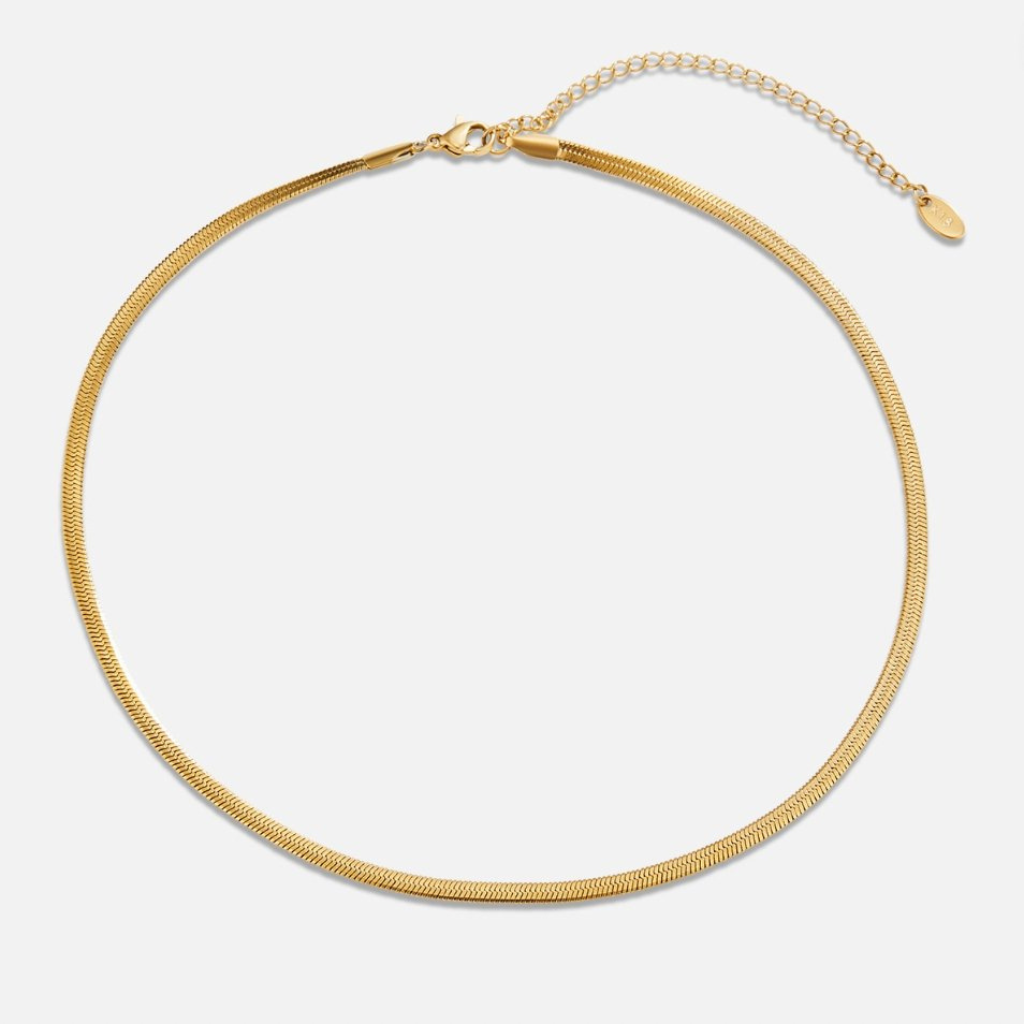 Gold Snake Chain Necklace with Sleek Link Design