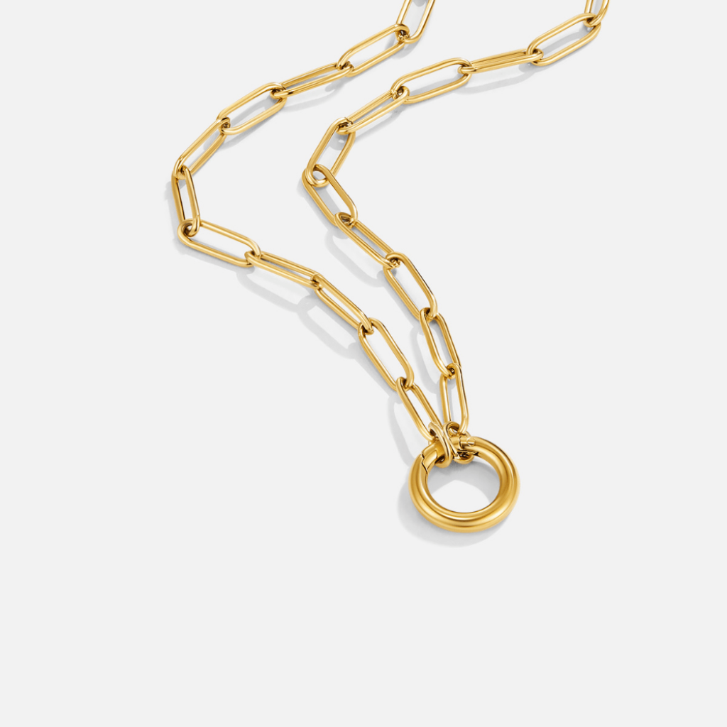 Gold Chain Necklace with Layered Link Design