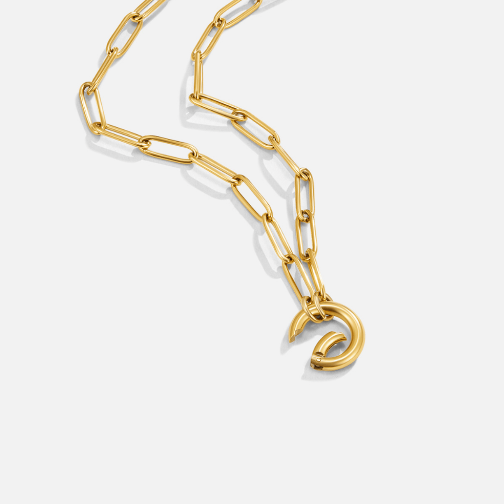 Gold Chain Necklace with Layered Link Design