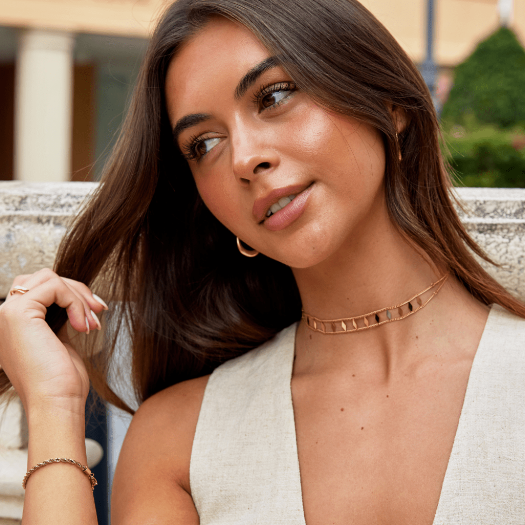 Gold Choker Necklace with Minimalist Band Design