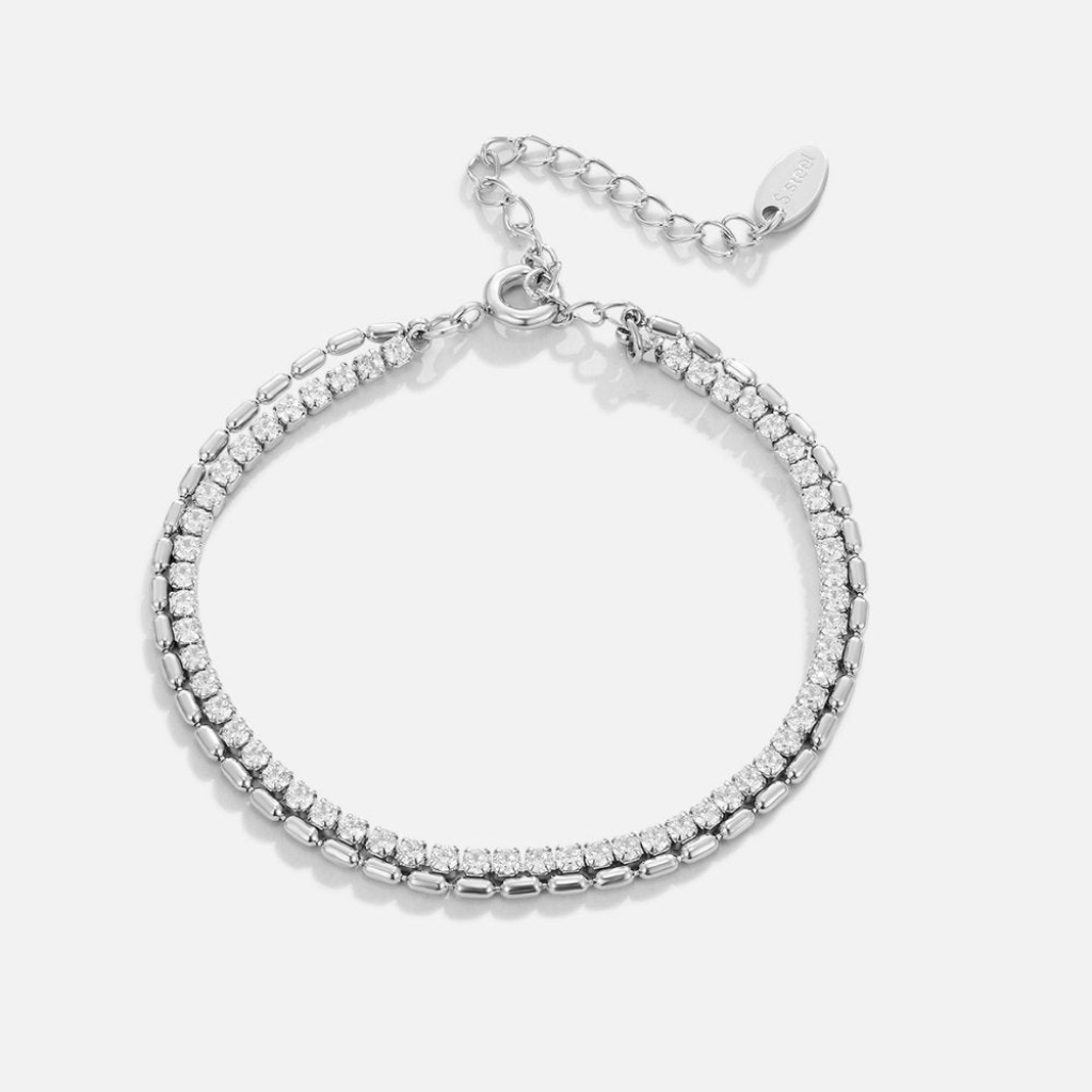 Crystal Bracelet with Double Row Detail