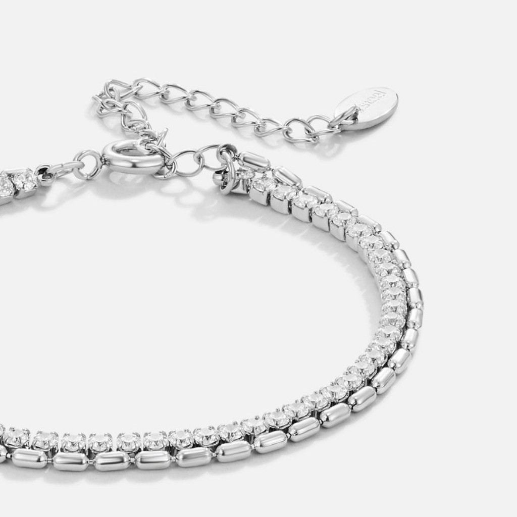 Crystal Bracelet with Double Row Detail