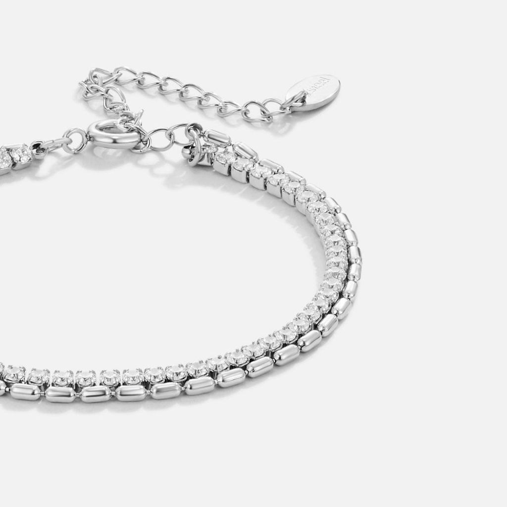 Crystal Bracelet with Double Row Detail