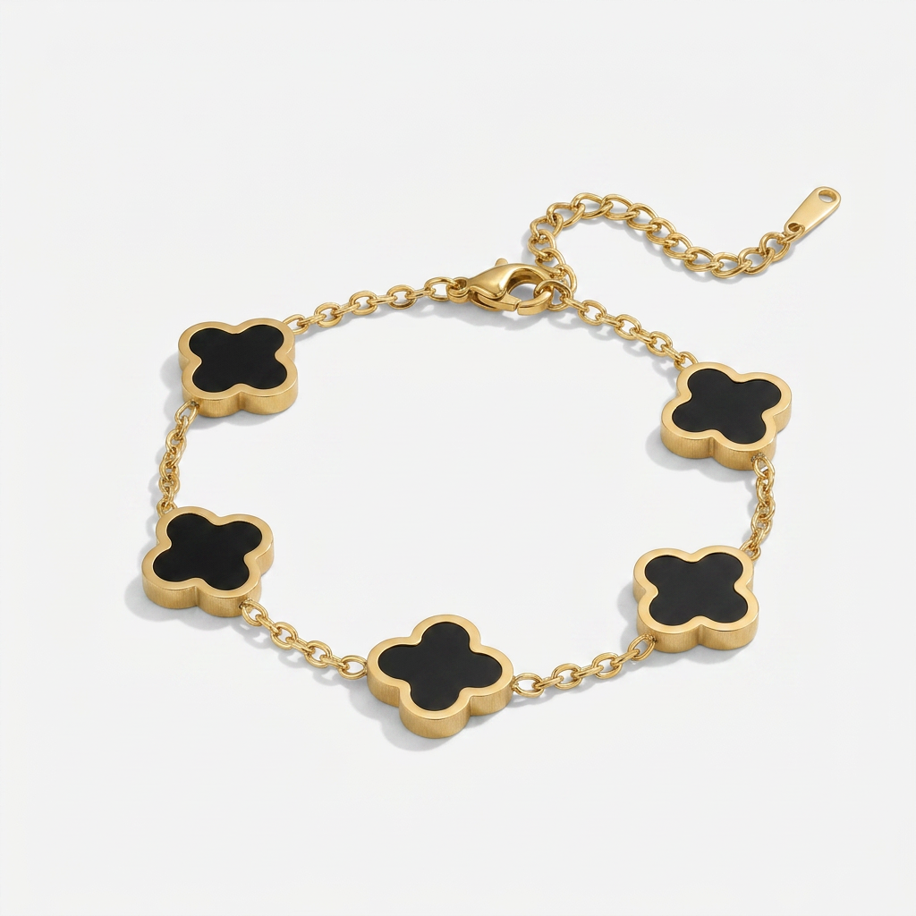 Clover Bracelet with Shell Stone Charms