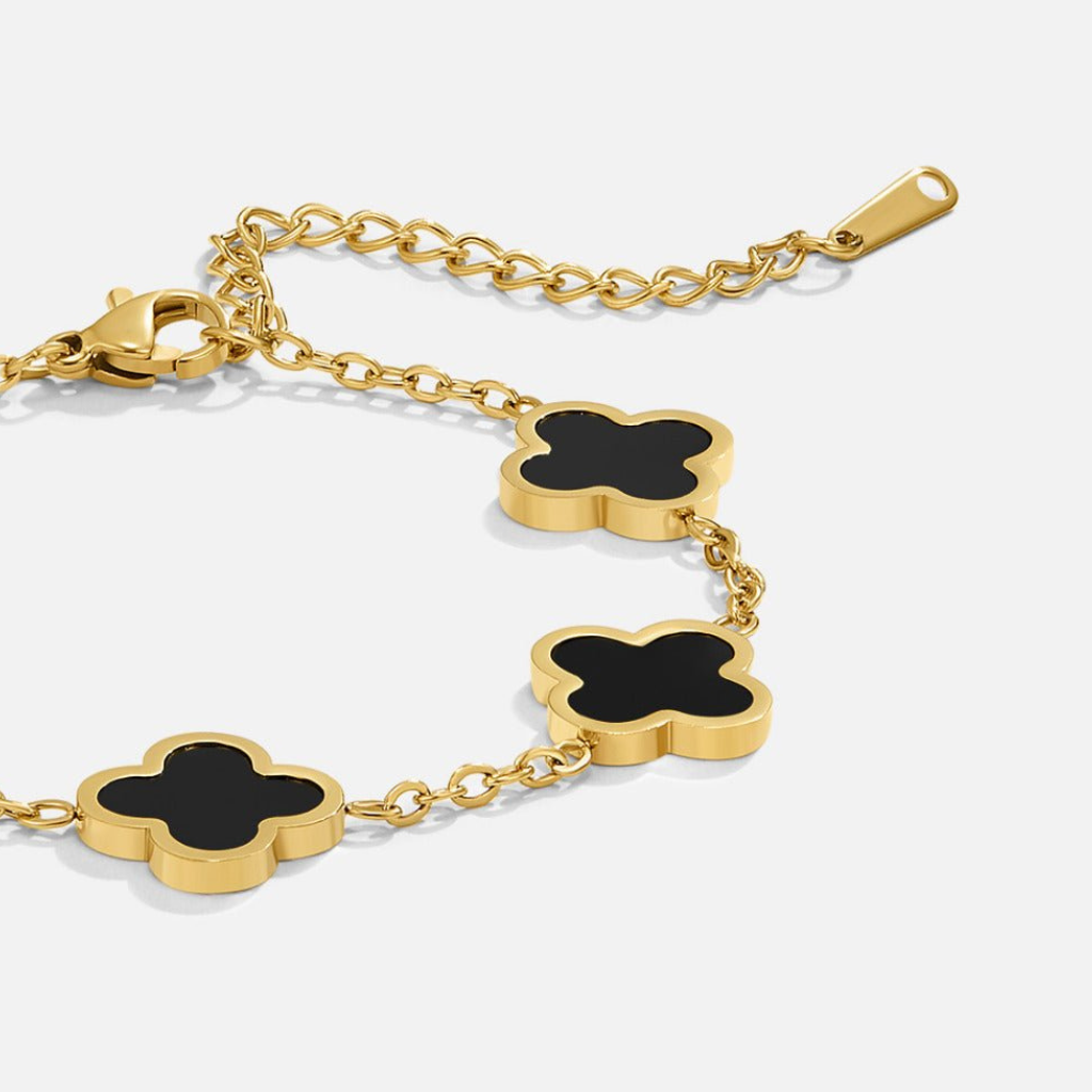 Clover Bracelet with Shell Stone Charms
