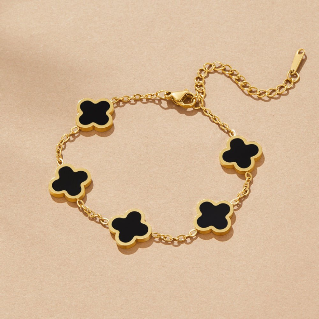 Clover Bracelet with Shell Stone Charms