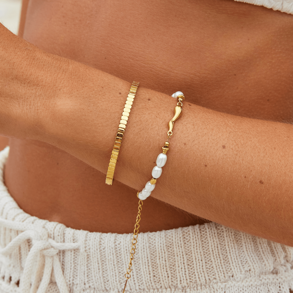 Gold Bangle Bracelet with Smooth Finish