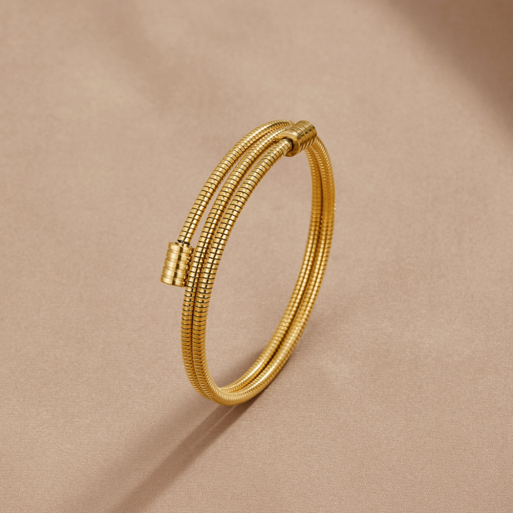 Gold Twisted Bangle Bracelet