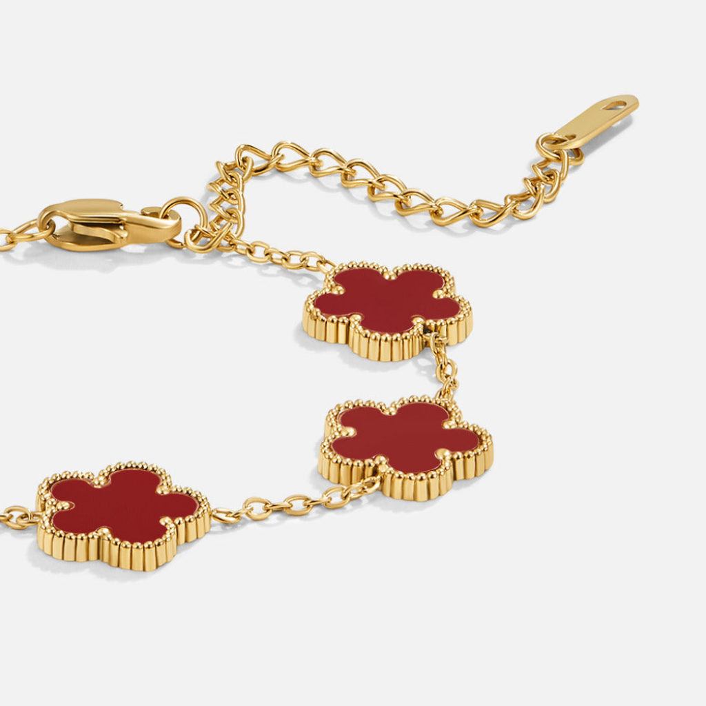 Clover Charm Bracelet with Double Sided Design
