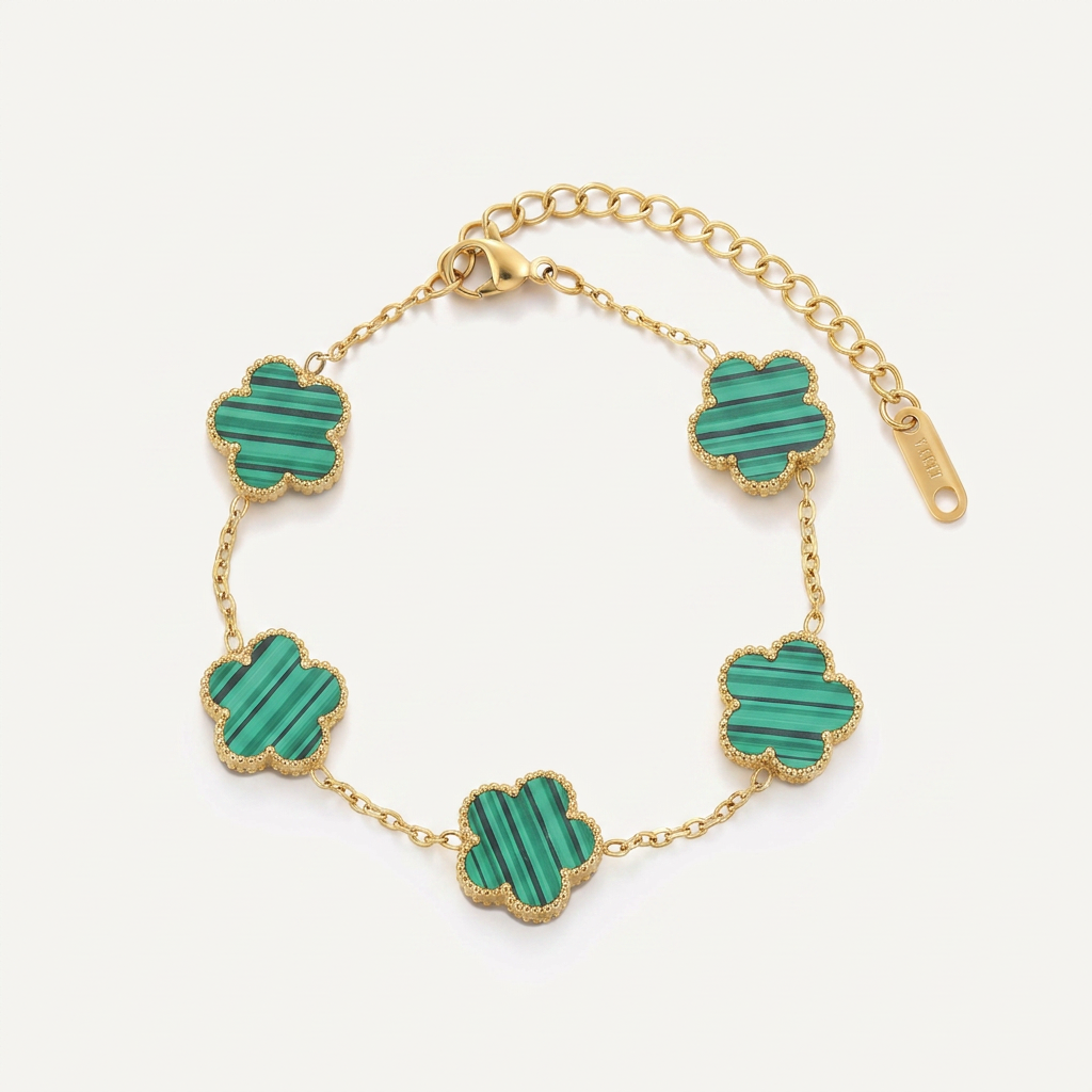 Clover Charm Bracelet with Double Sided Design