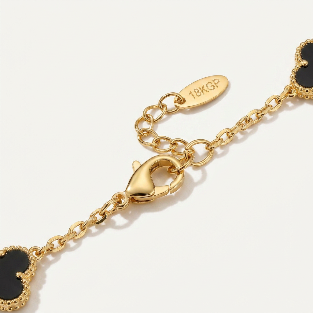 Clover Charm Bracelet with Double Sided Design