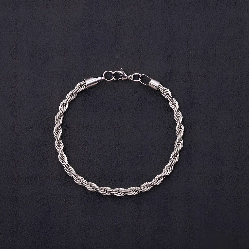 Twisted Chain Bracelet with Rope Design