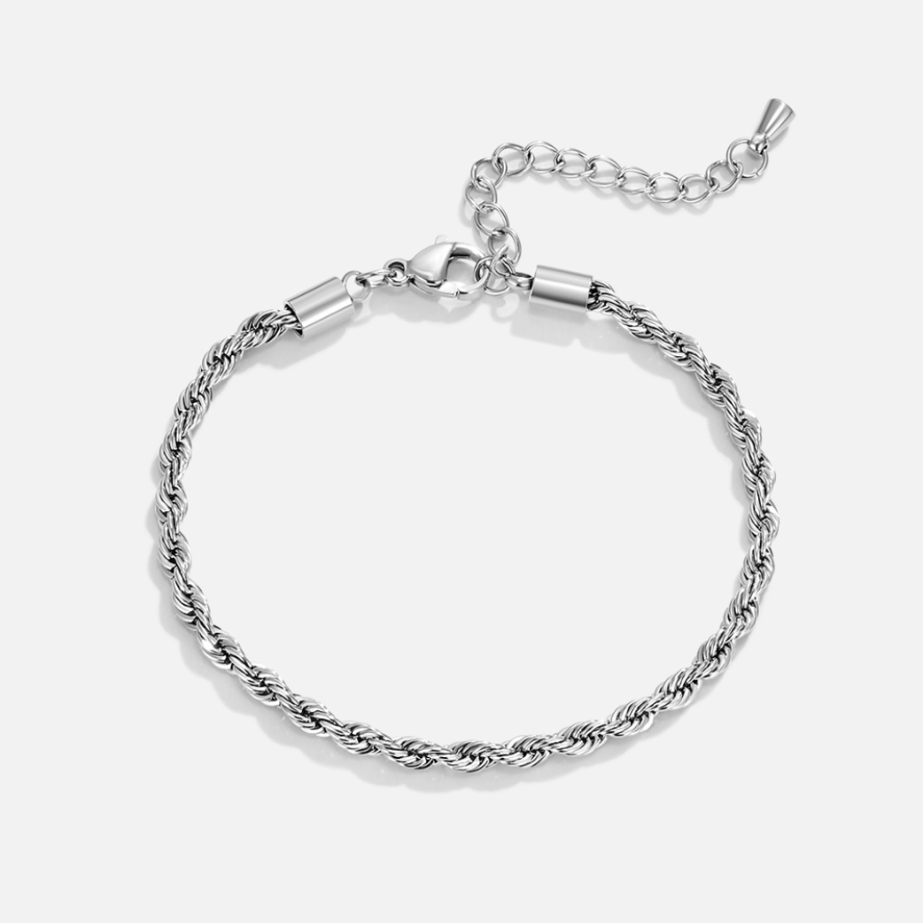 Twisted Chain Bracelet with Rope Design