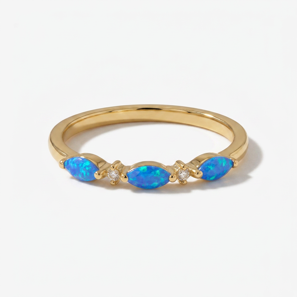 Gold Stacking Ring with Birthstone