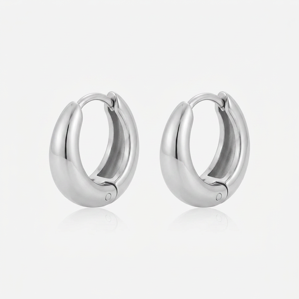 Hoop Earrings with Rounded Shape