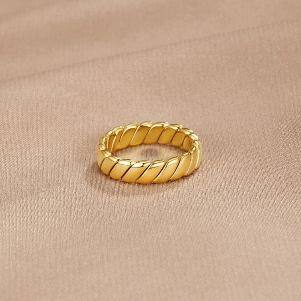 Gold Plated Twisted Infinity Ring