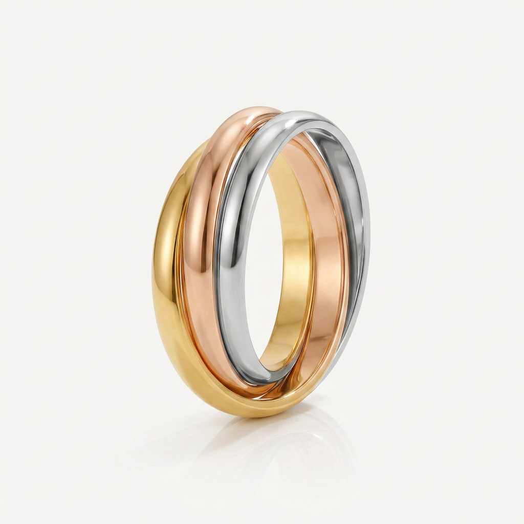 Multicolor Ring with Interlocked Bands
