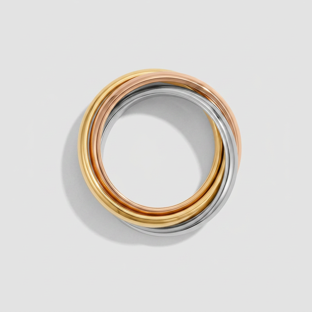 Multicolor Ring with Interlocked Bands
